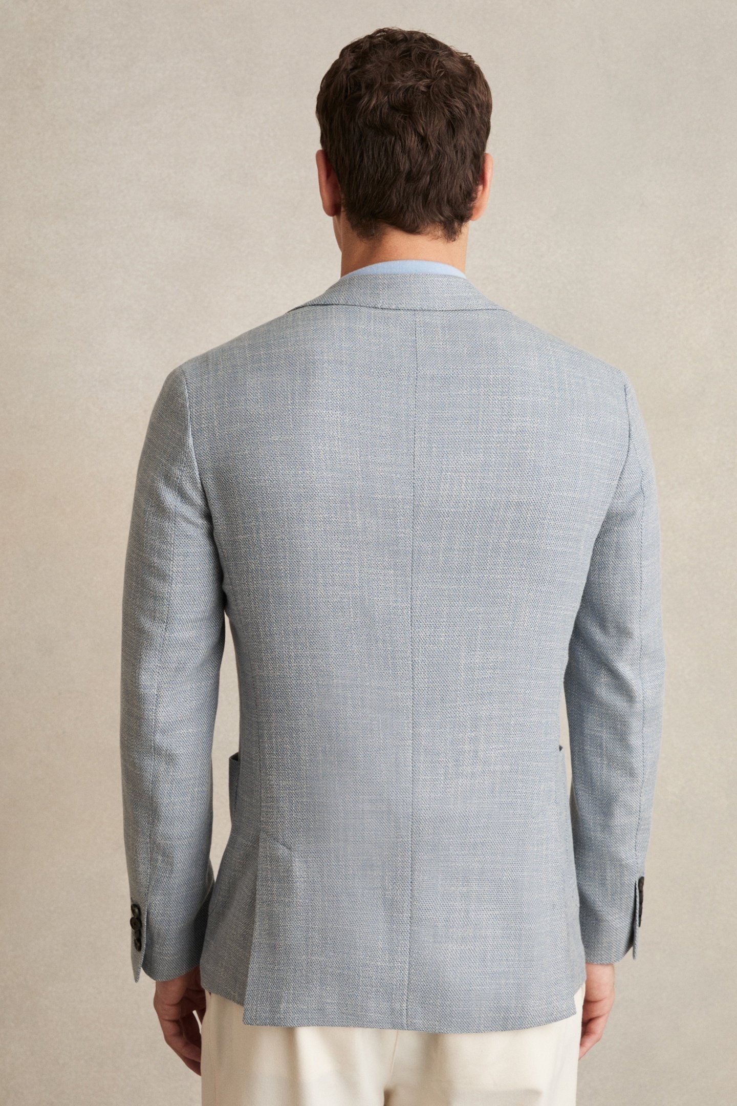 SB 2B NOTCH TEXTURED BLAZER SOFT BLUE 1
