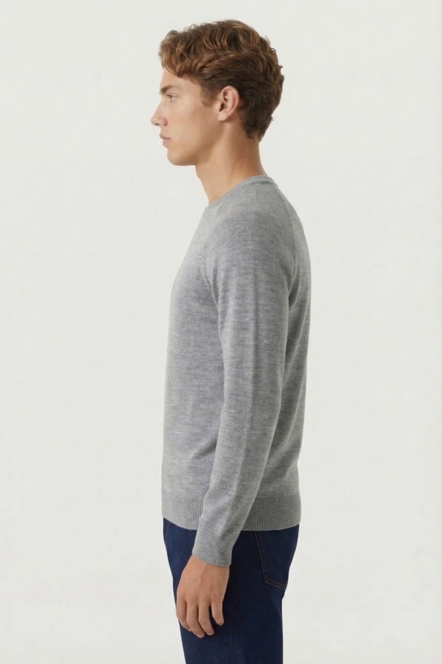CREW NECK RAGLAN KNITS GREY HEATHER MELANGE 3