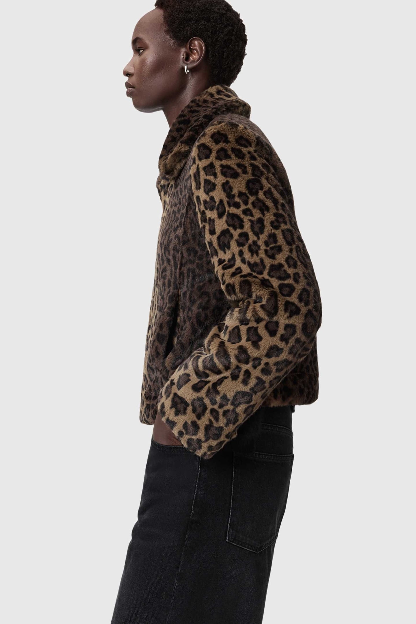 SAYE FAUX FUR JACKET LEOPARD BROWN 6