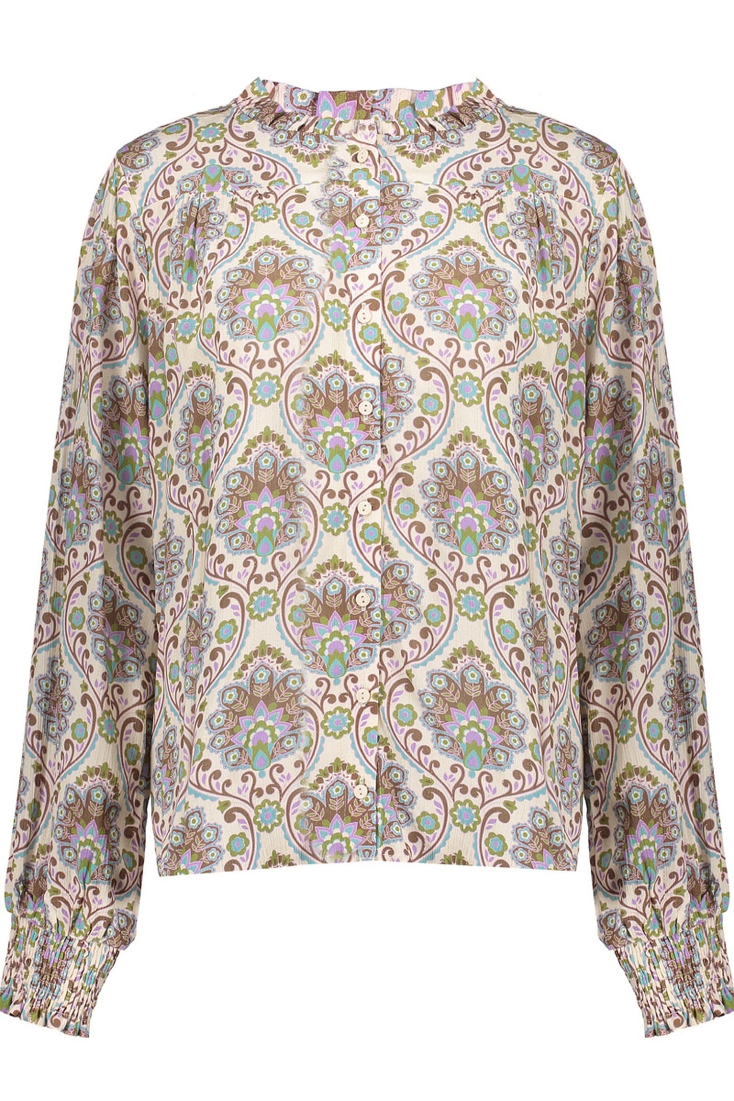 BLOUSE PRINT BLUE/WOOL WHITE 1