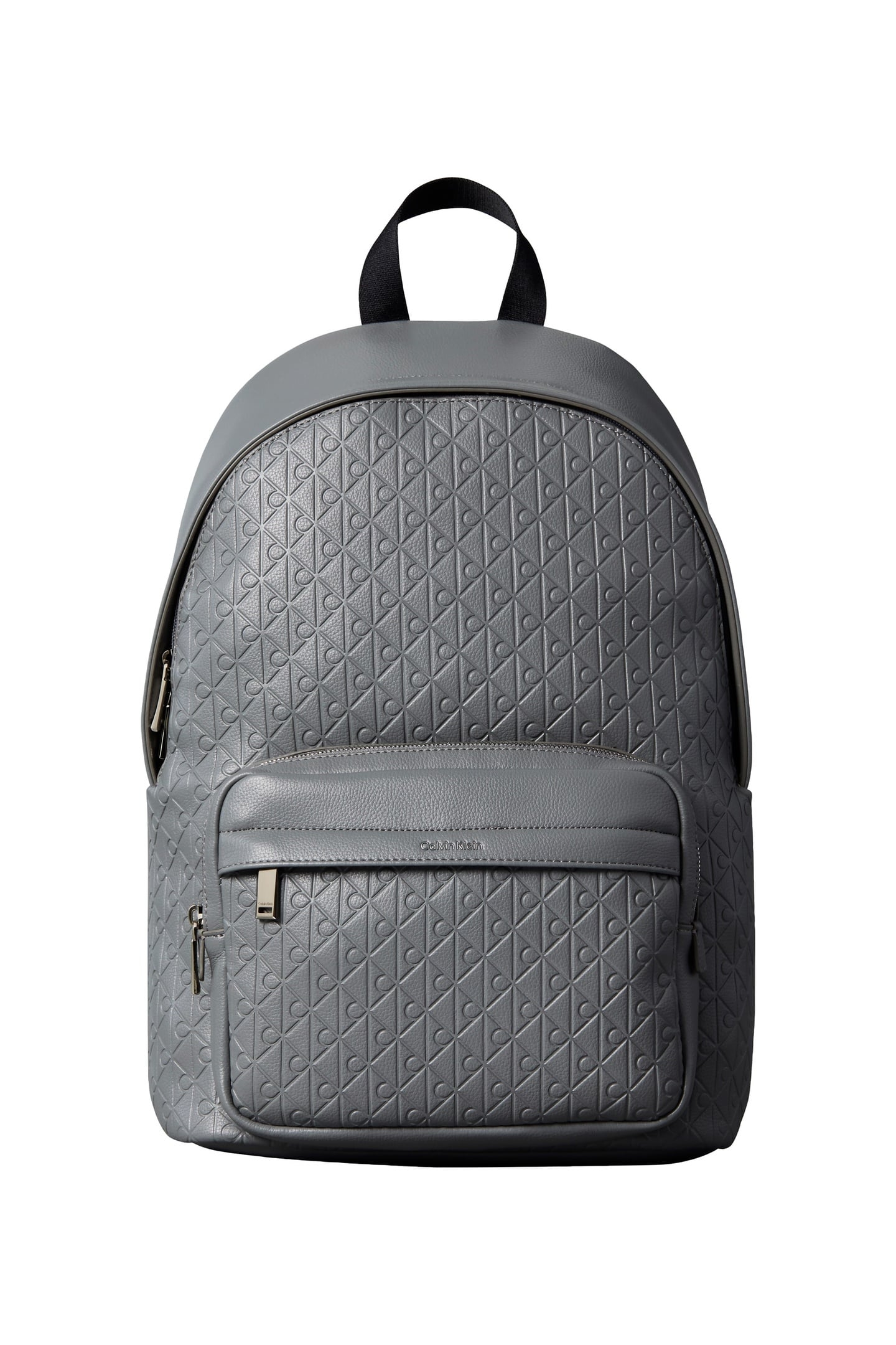 EMBLEM EMBOSS ROUND BACKPACK CHARCOAL GRAY 2