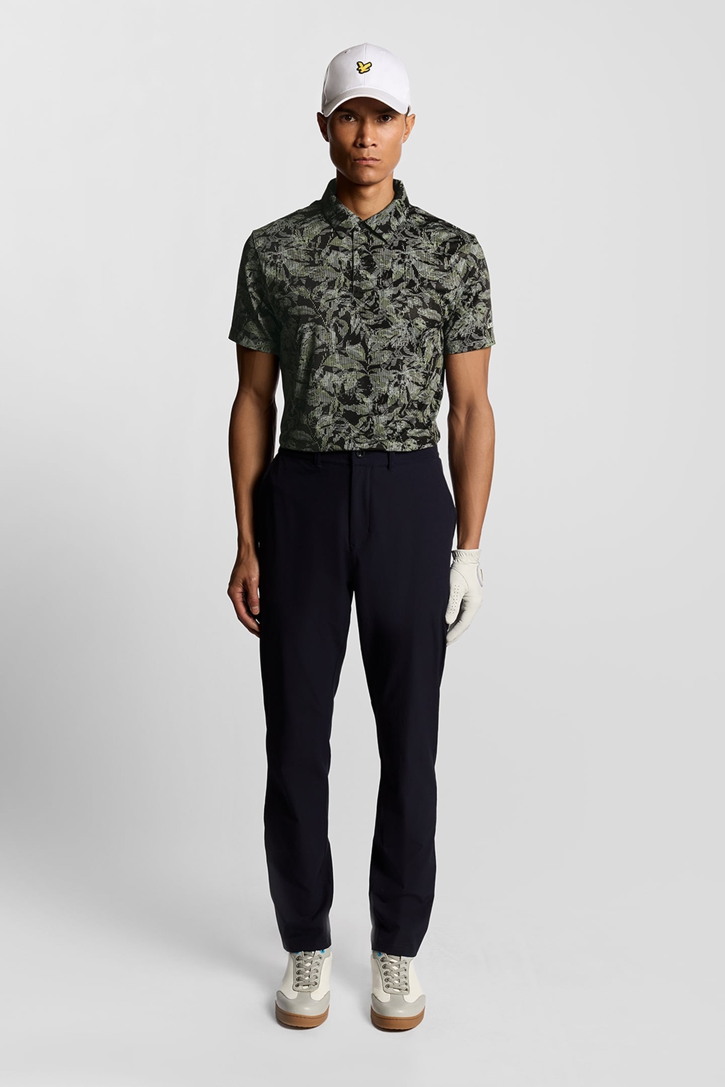 GOLF DIGITAL FLORAL POLO SHIRT JET BLACK 1