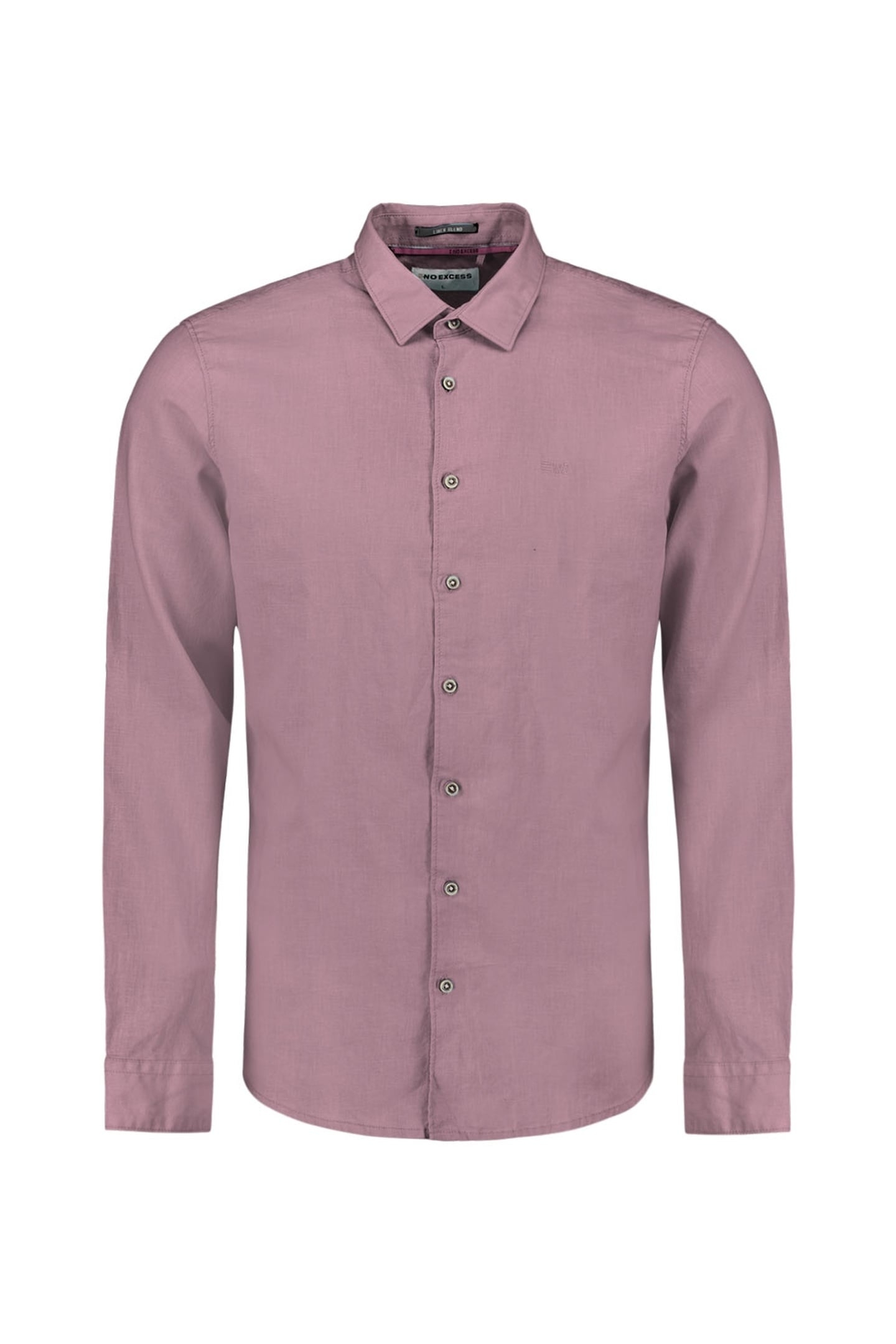 SHIRT SOLID WITH LINEN MAUVE 1