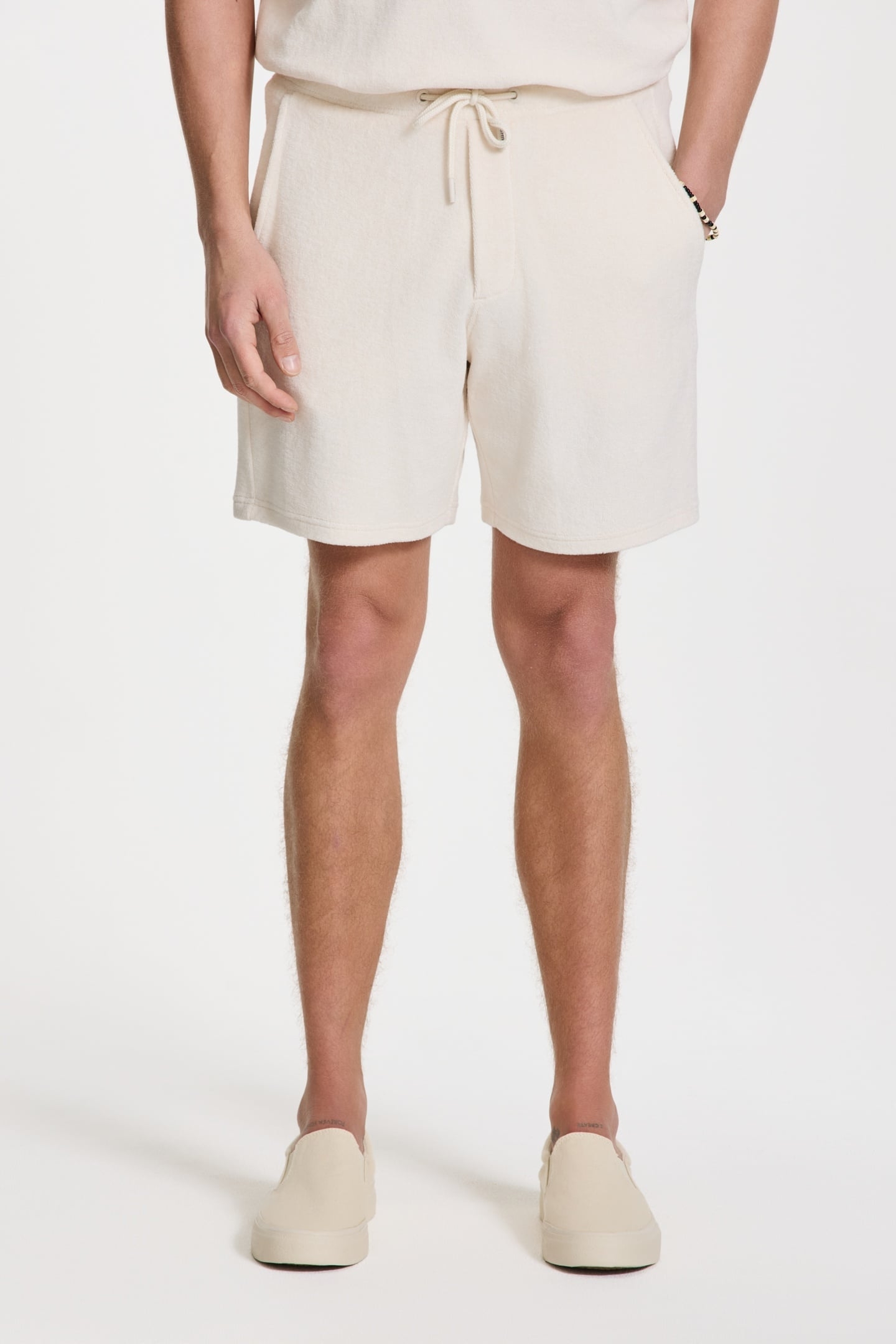 EVAN TOWELING SHORTS SOLID WHITE 6