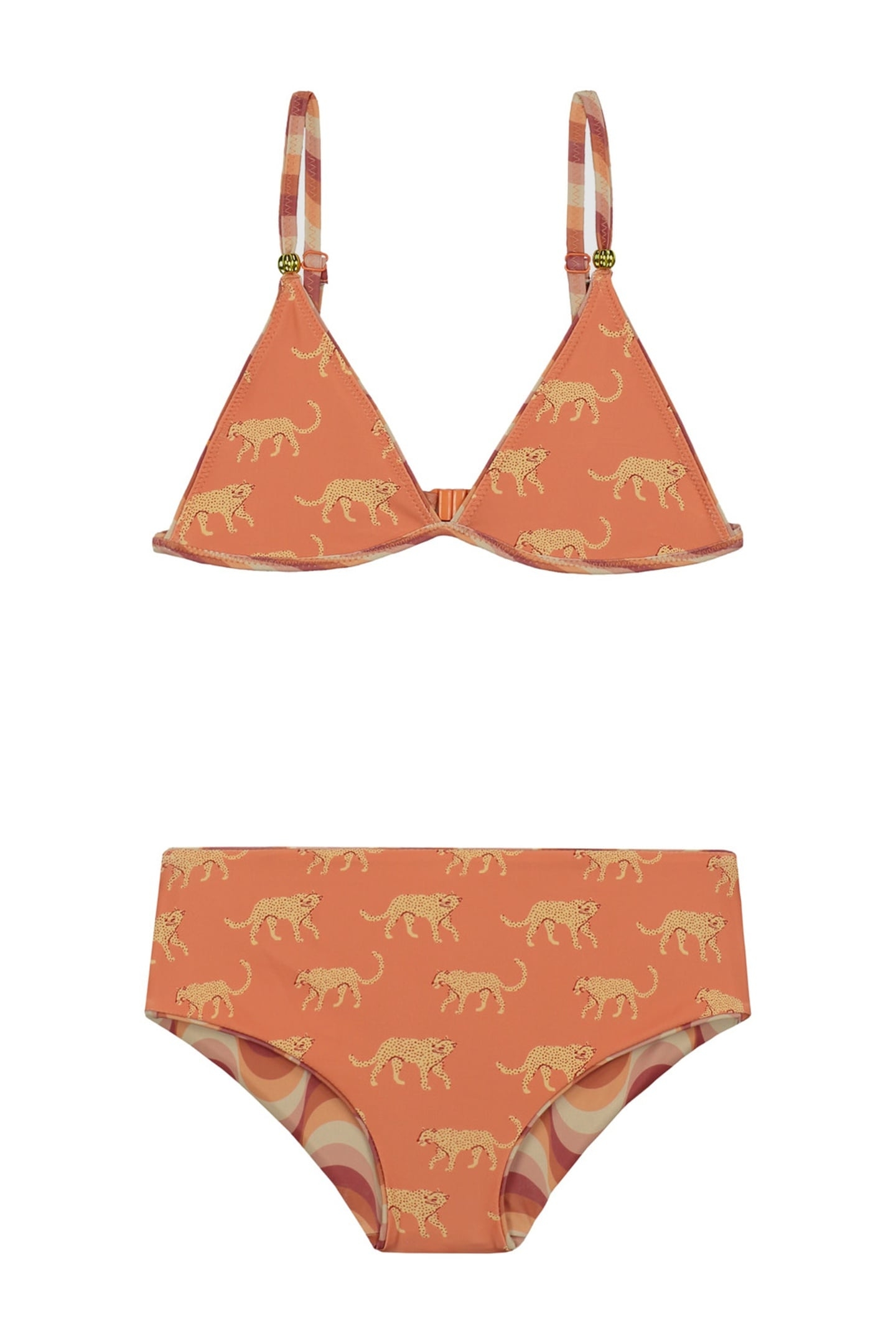 GIRLS ROSIE REVERSIBLE BIKINI SET GROOVY LEOPARD LIGHT SANDA 3