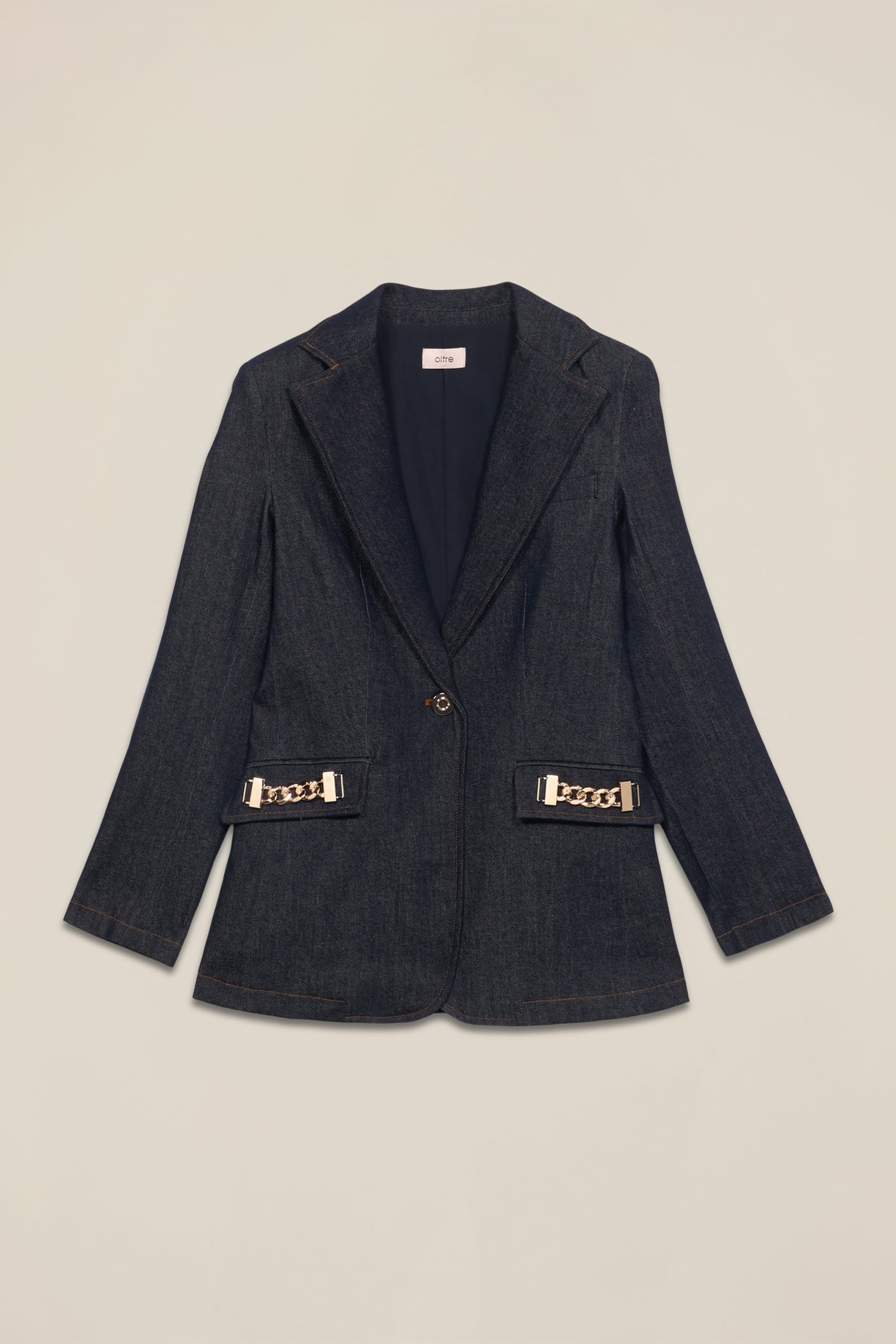 DENIM BLAZER WITH METAL CHAINS BLUE 3