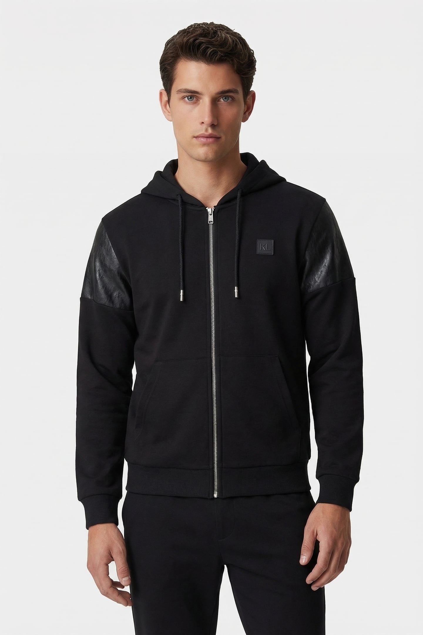 BLACK SWEAT HOODY JACKET 1