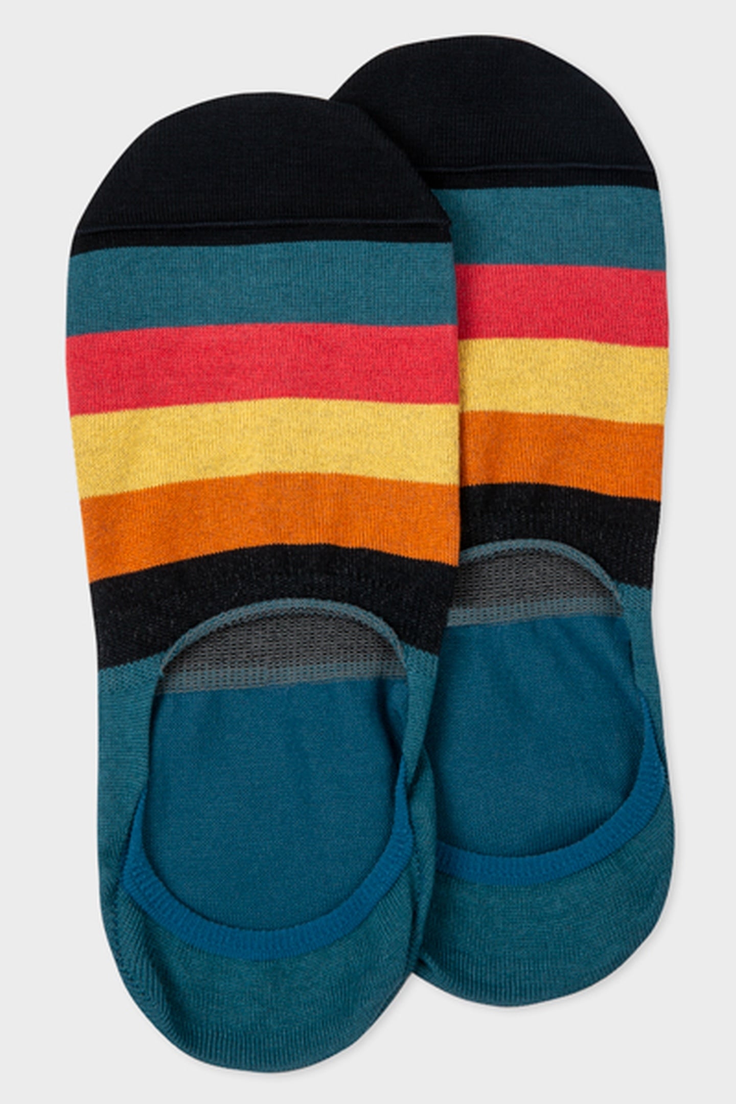 SOCK NO SHOW STRIPE PETROL GREEN 3