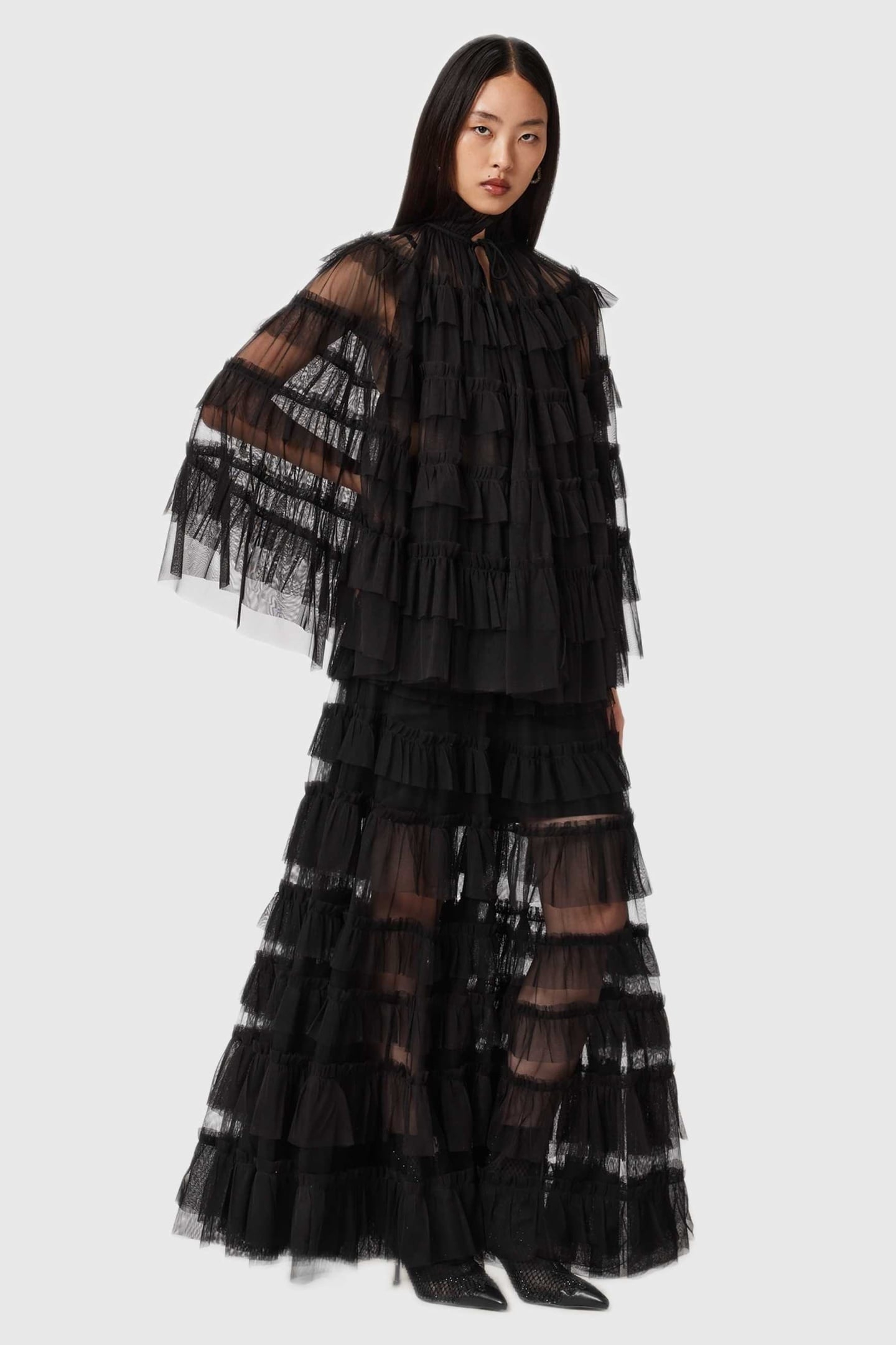 AUDE RUFFLE CAPE BLACK 5