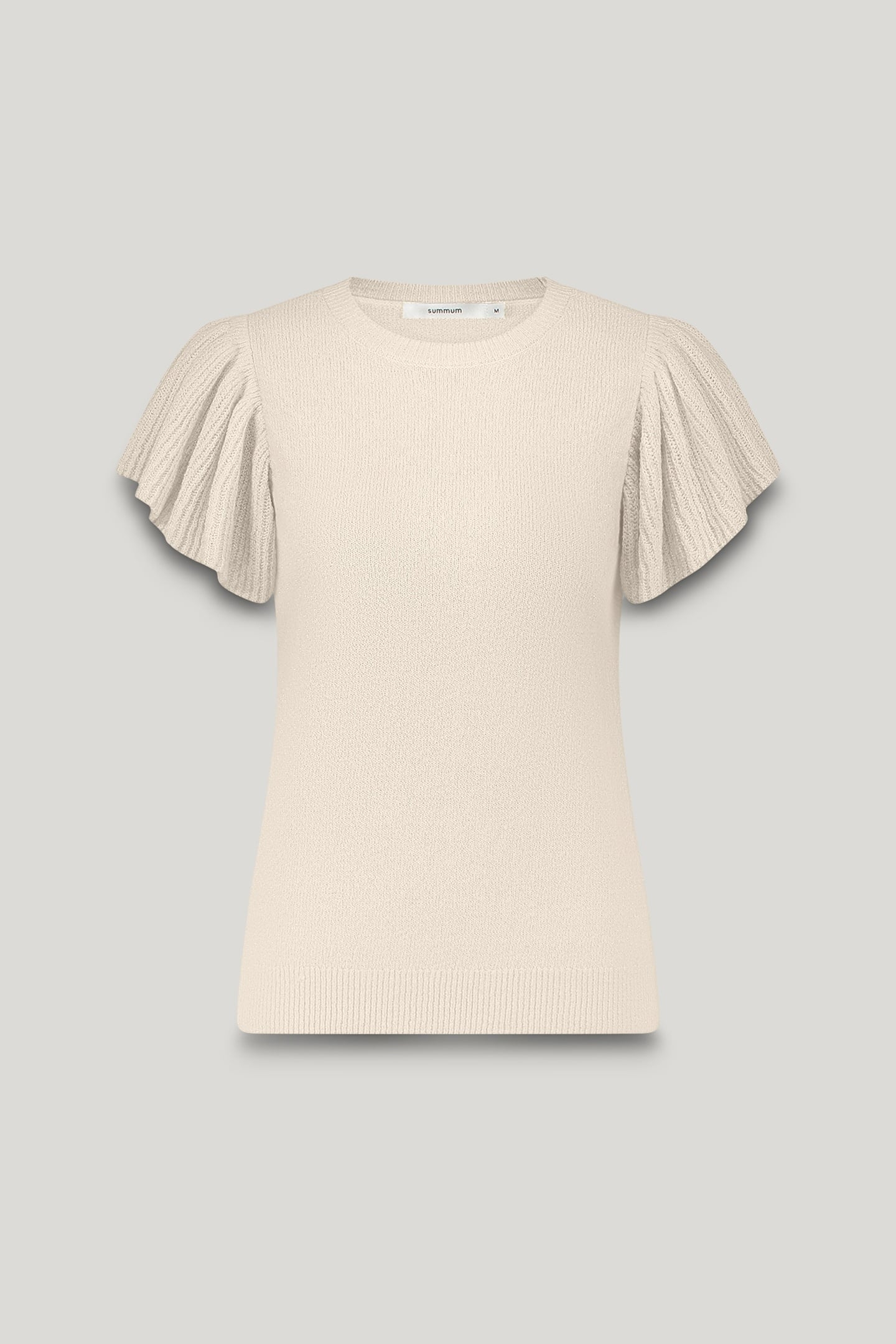 SLEEVELESS VOLANT TOP RUSTIC SHIMMER KNIT IVORY 4