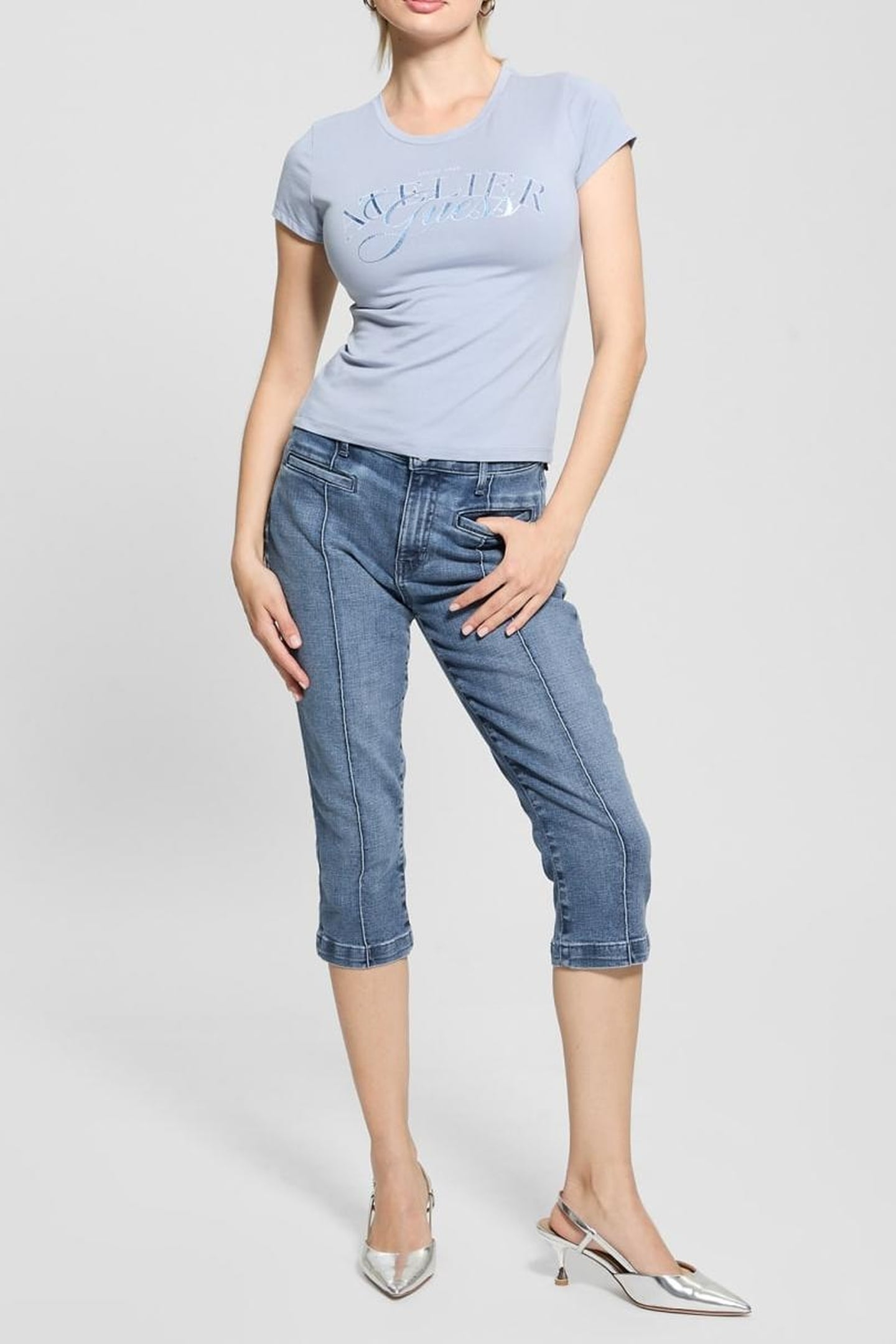 GUESS ECO SS ATELIER R5 TEE NIMBUS BLUE 1