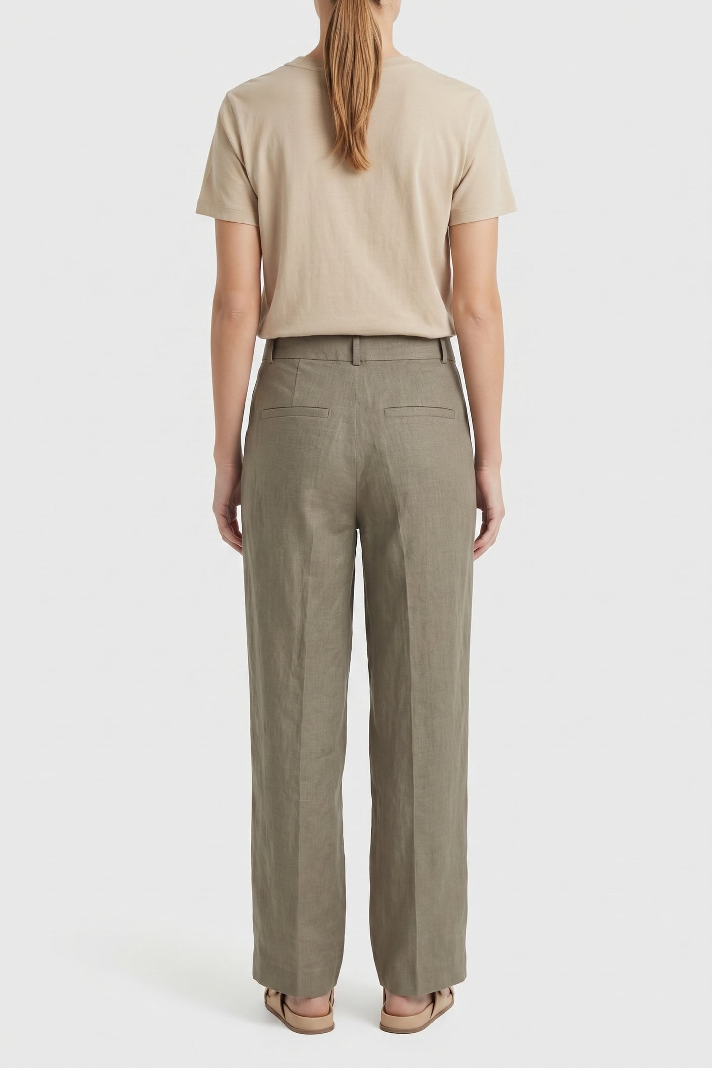 ZOE LINEN TROUSERS KHAKI 2