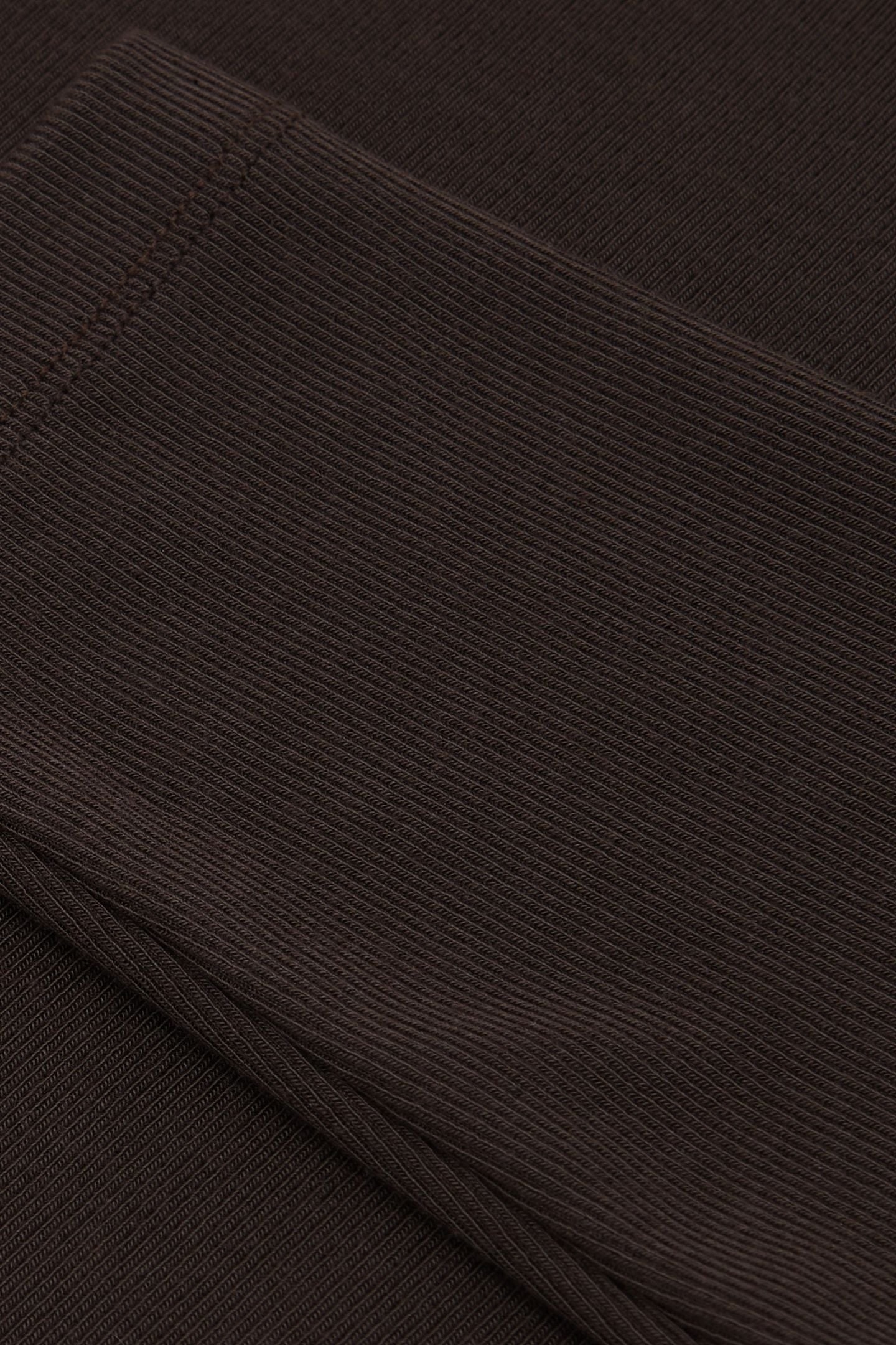 ASYMMETRIC NECK LONG SLEEVE TOP CHOCOLATE BROWN 5