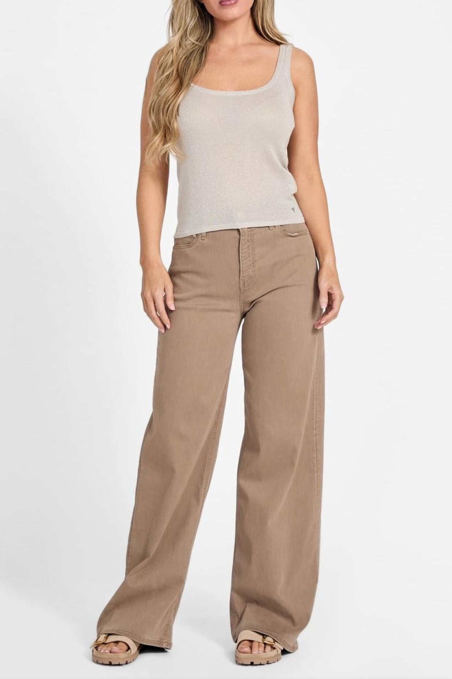 GUESS ECO NELLIE TANK TOP SWTR SILVER LUREX 3