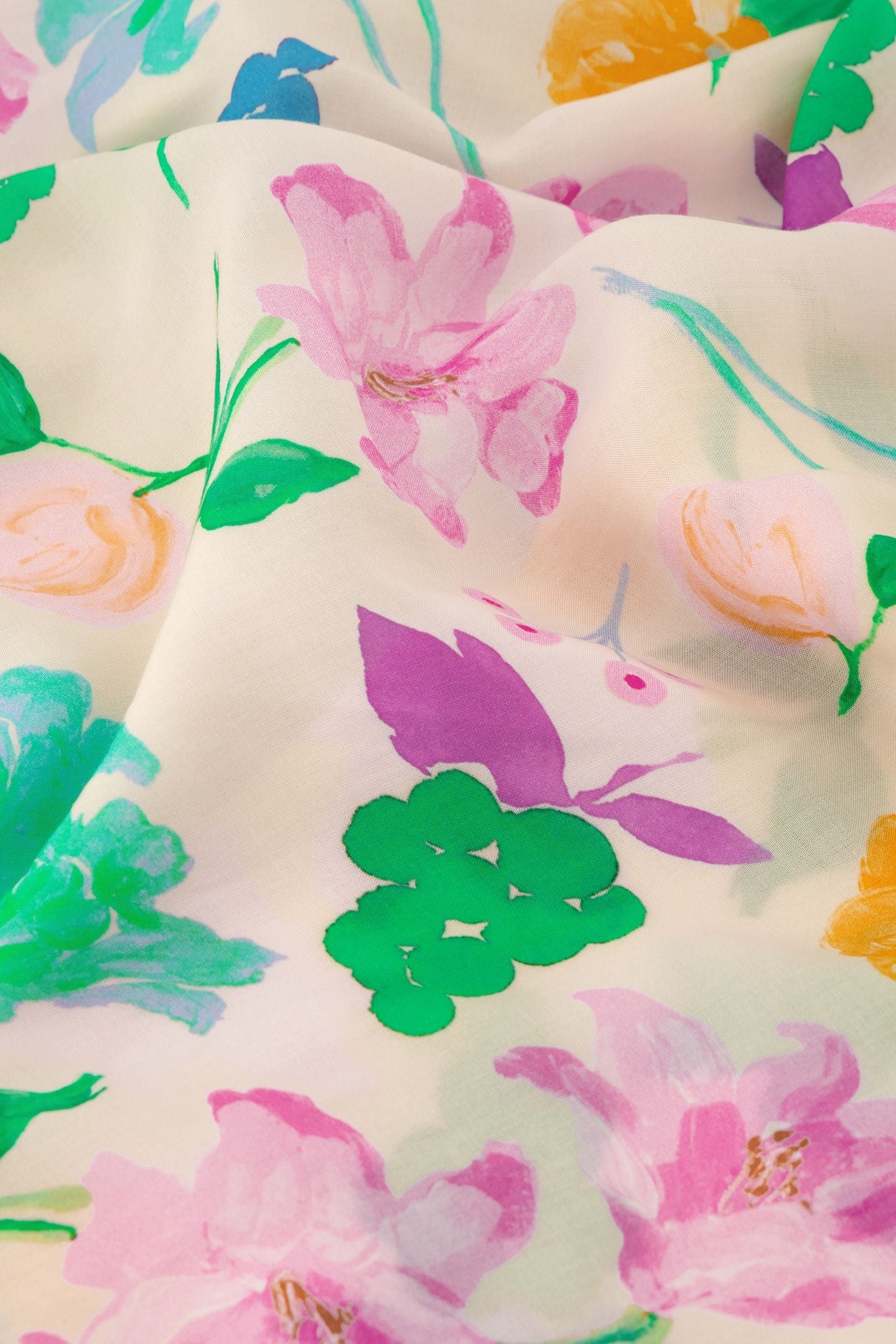 CLEO WRAP DRESS WARM WHITE/GREEN GLO 5