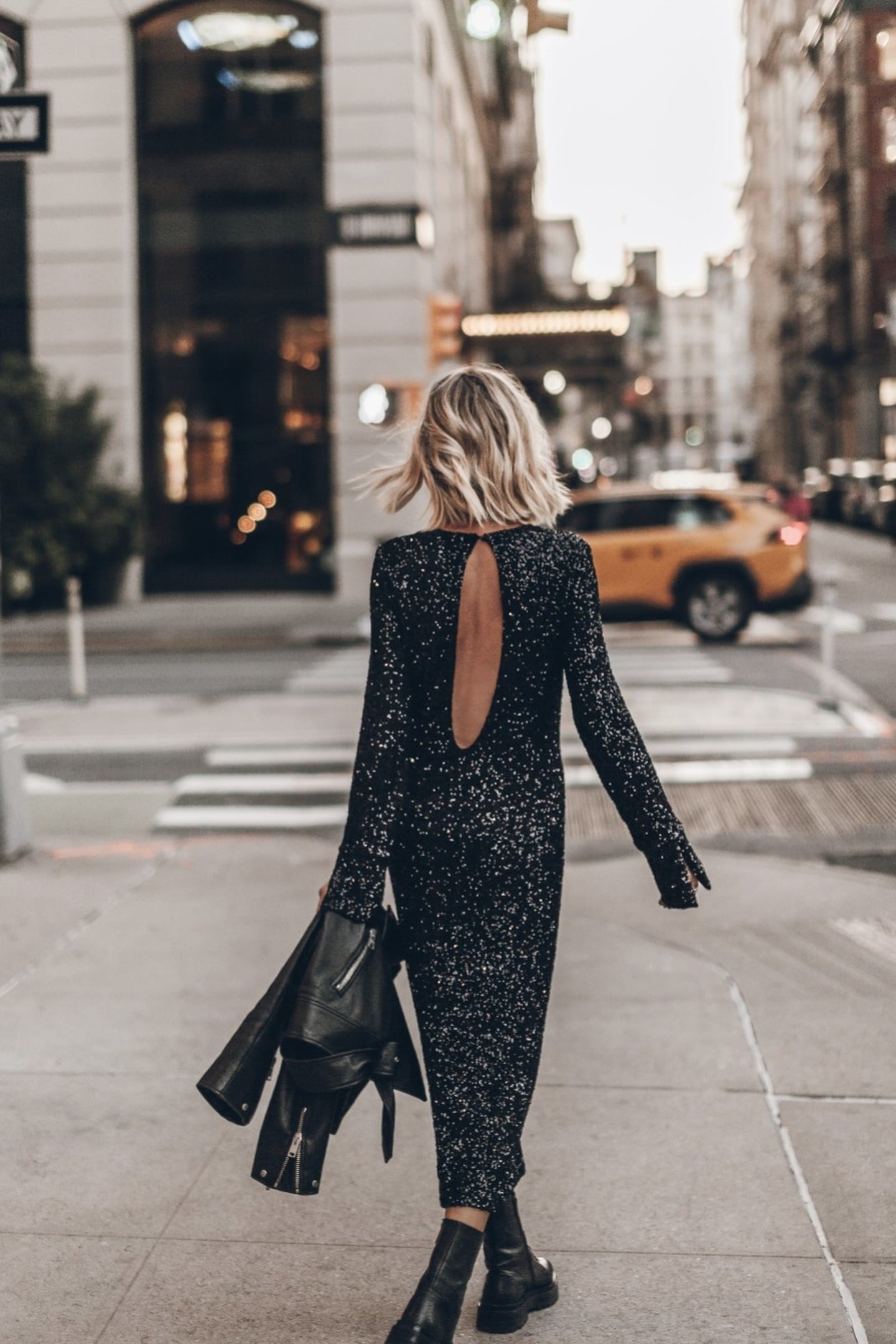 THE BLACK LONG SEQUIN DRESS BLACK 2