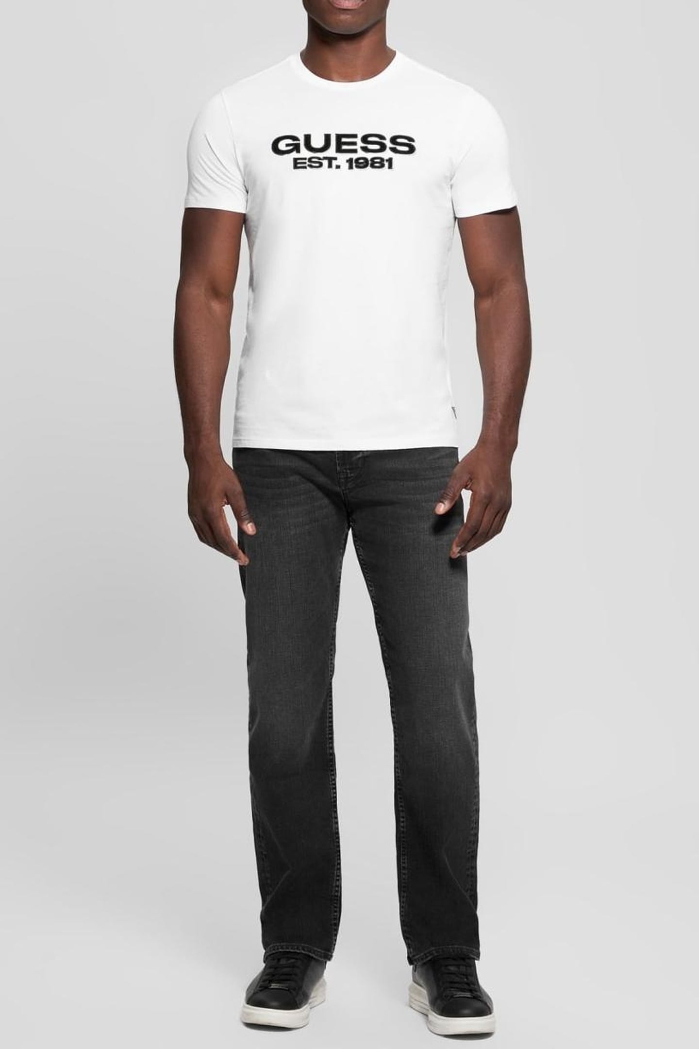 GUESS ECO SS BSC VELVET LOGO T PURE WHITE 1