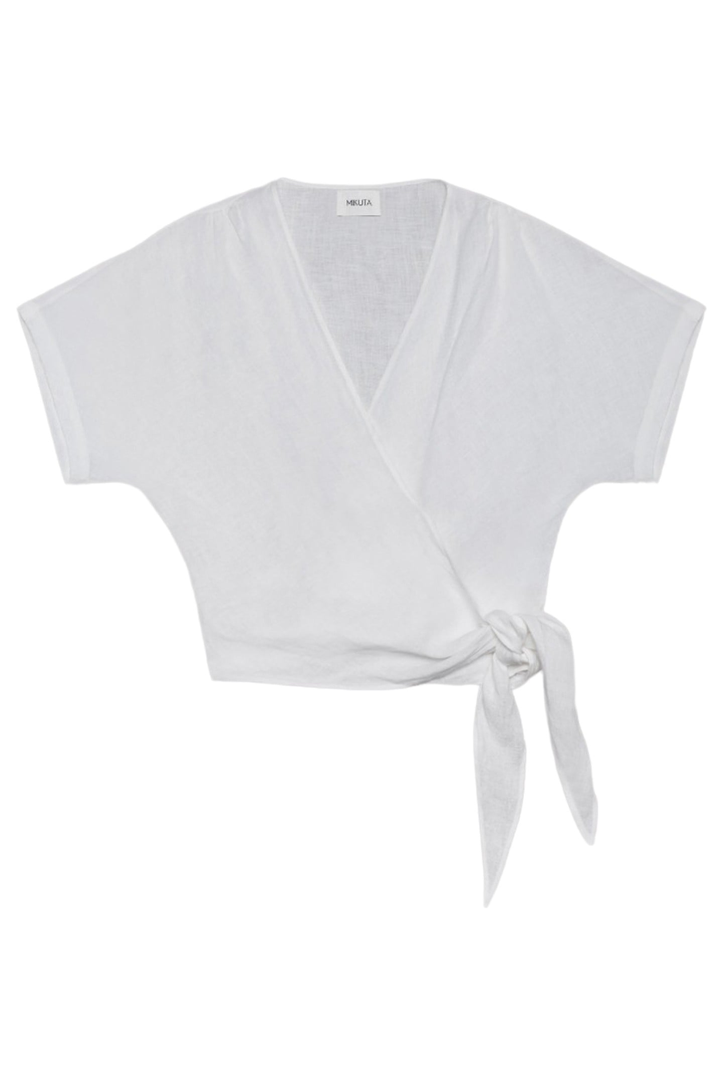THE WHITE LINEN WRAP TOP WHITE 3