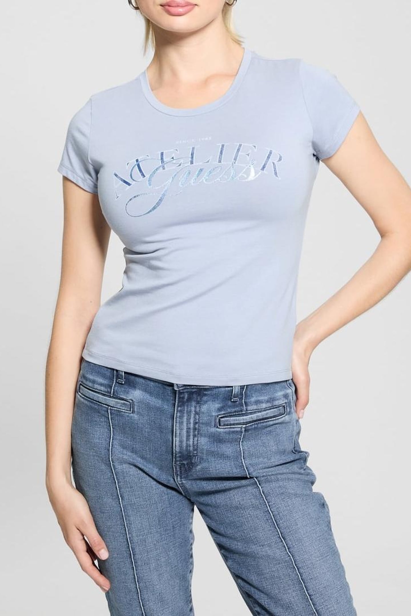 GUESS ECO SS ATELIER R5 TEE NIMBUS BLUE 2