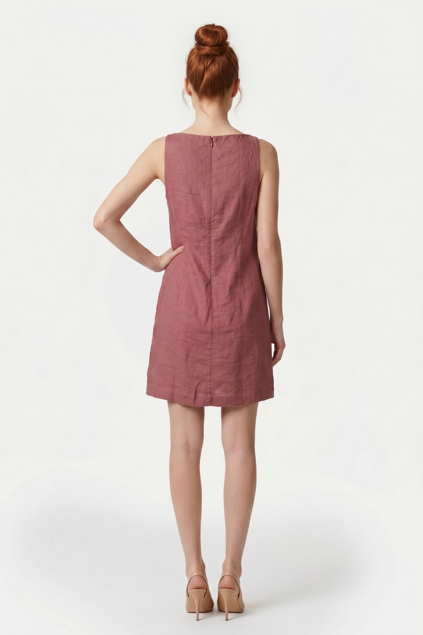 VICKY LINEN DRESS SPEED RED 2