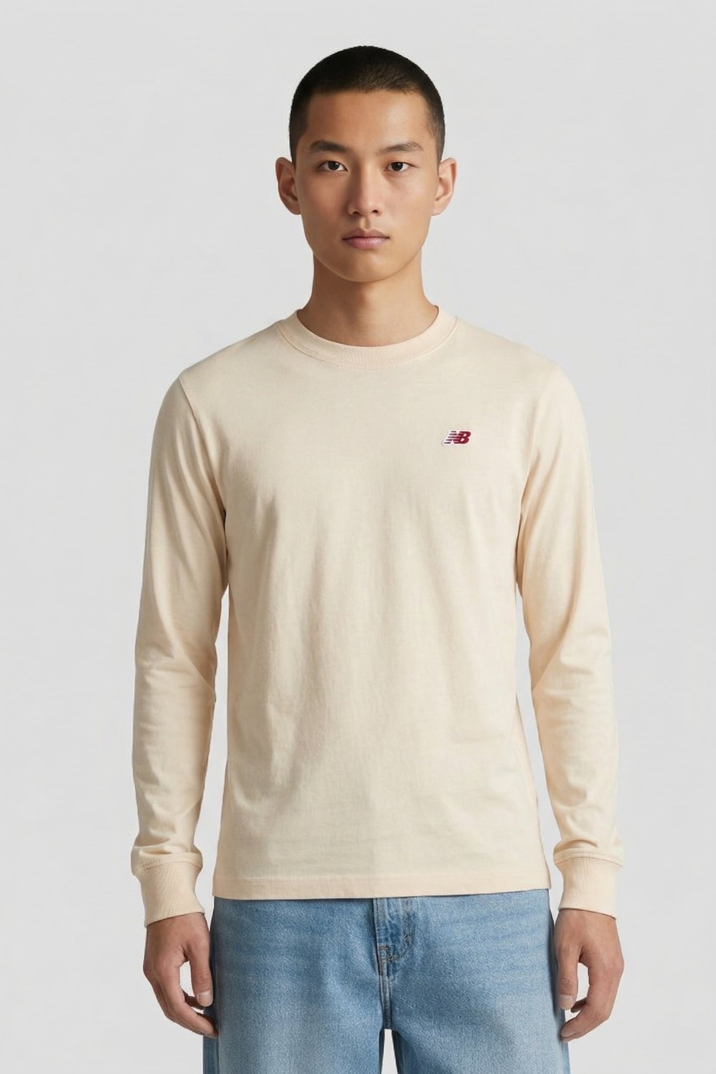 MADE IN USA CORE LONG SLEEVE T MACADAMI 1