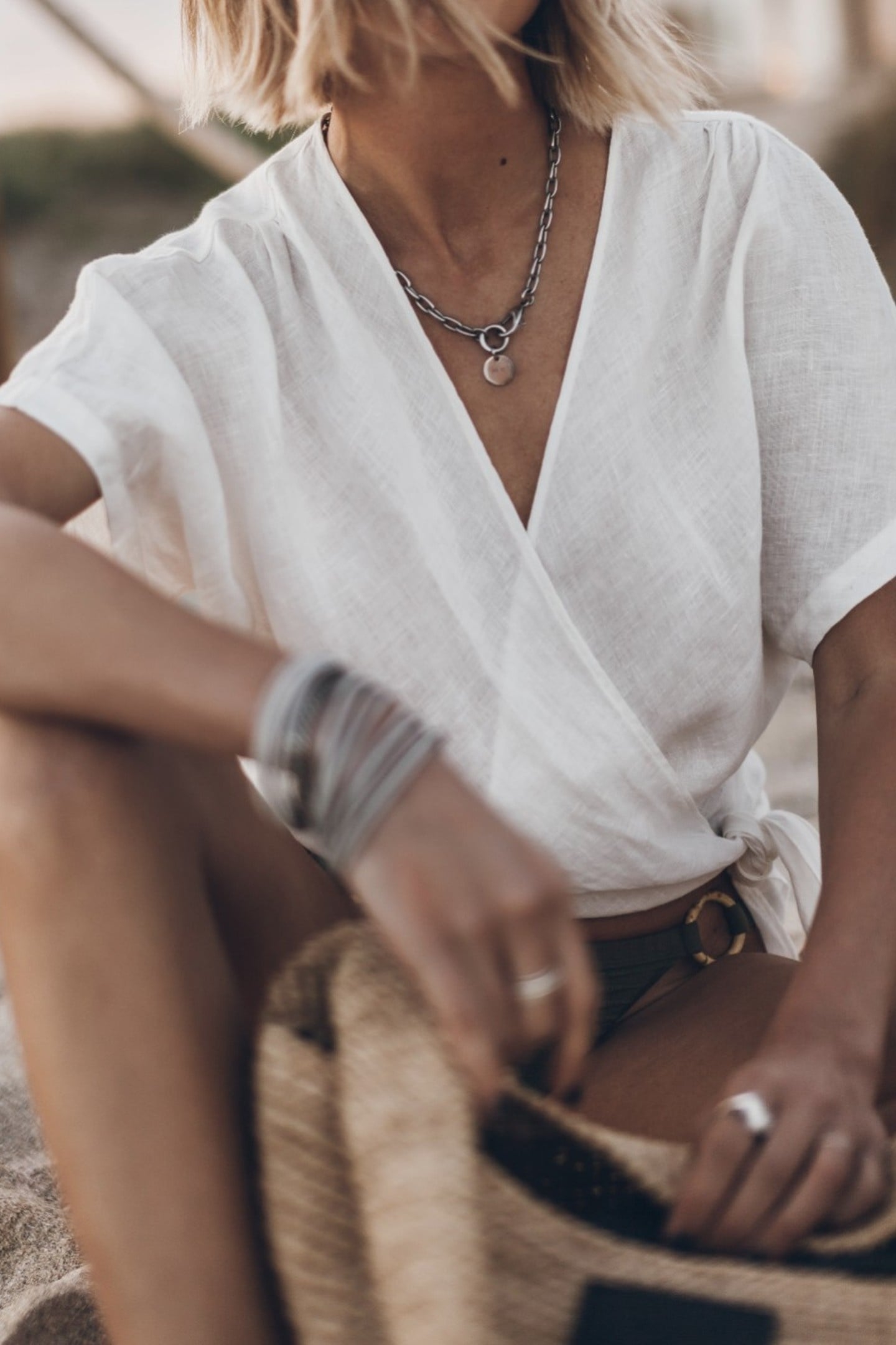 THE WHITE LINEN WRAP TOP WHITE 2