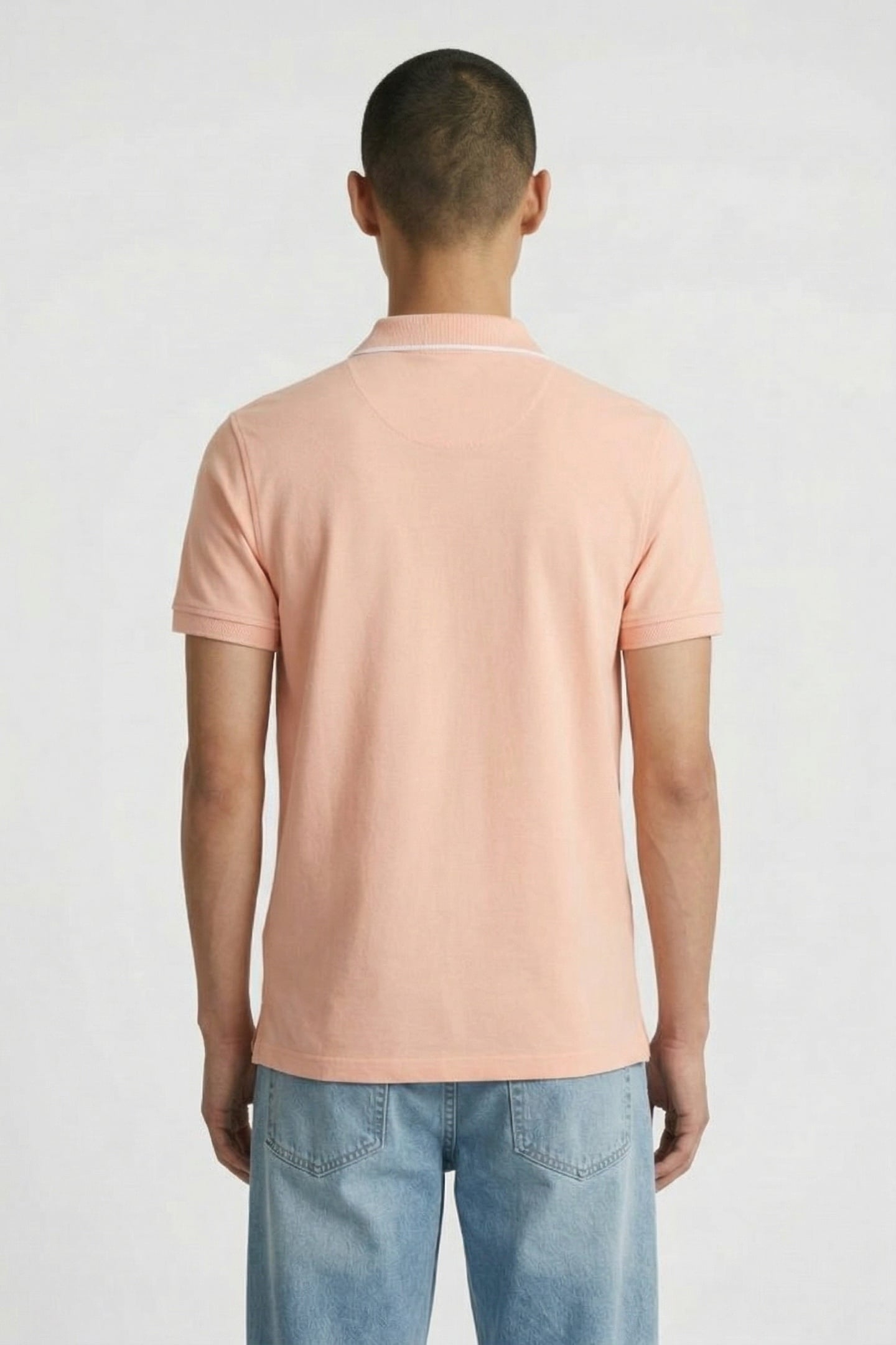 MILLERS RIVER PRINTED SHORT SLEEVE POLO TROPICAL PEACH 3