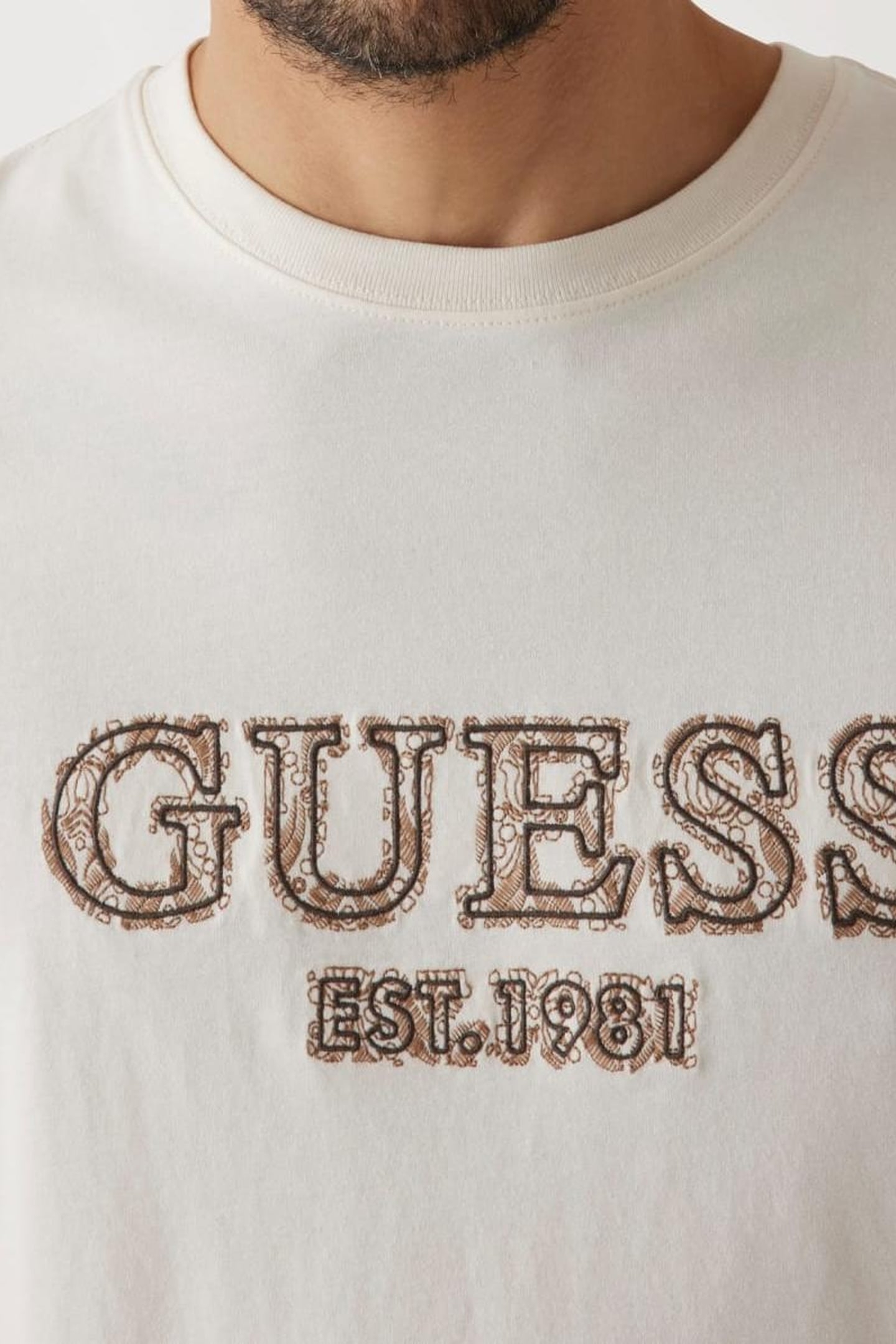 GUESS ECO SS CN GUESS EMBRO TE VANILLA CREAM 4