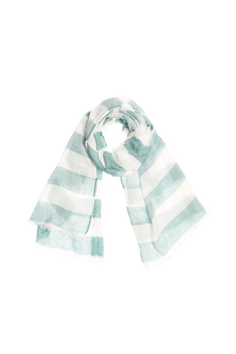 LINEN AND COTTON SCARF EMERALD 1