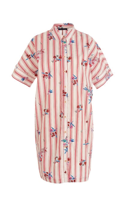 LONG SHIRT DRESS RED 1