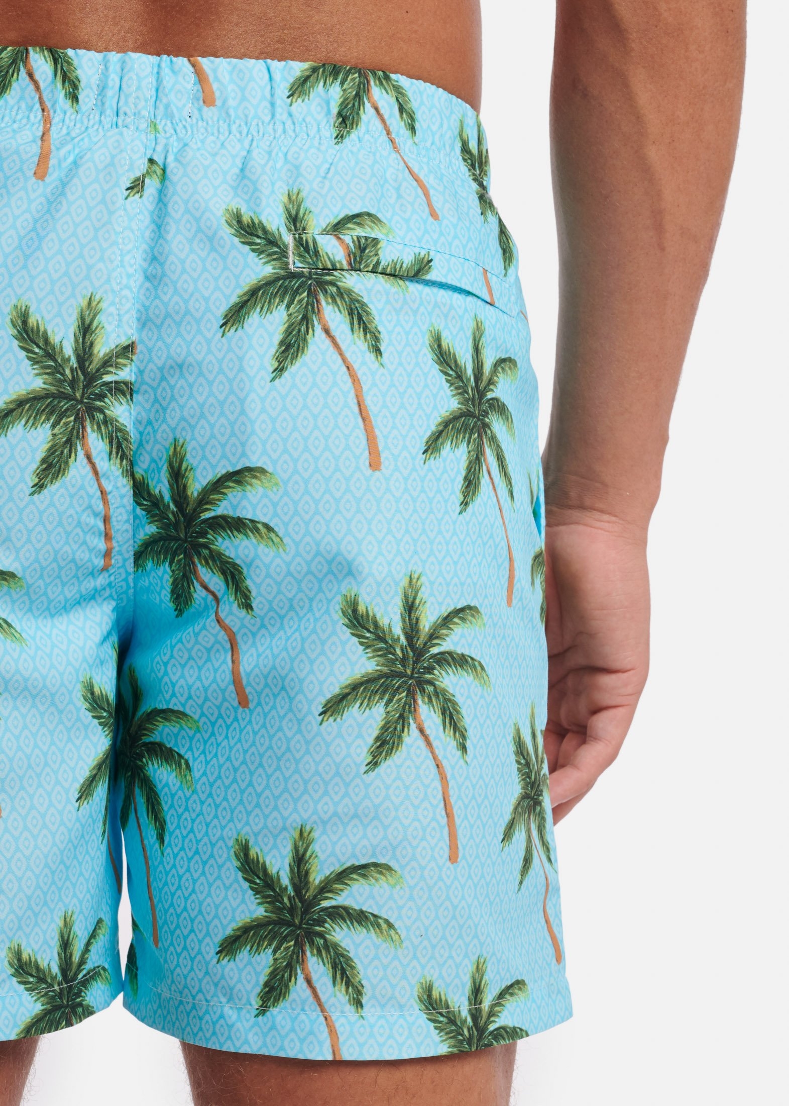 MEN SWIMSHORT PAINTED PALMS BLUE FISH 3