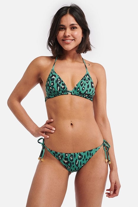 LUXE LEOPARD LIZ TRIANGLE TOP WASHED GREEN 2