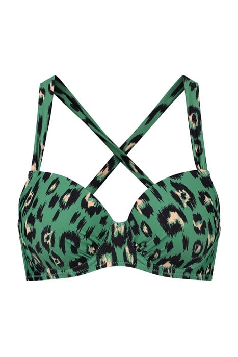 LUXE LEOPARD NORA PADDED WIRE TOP D/E WASHED GREEN 1