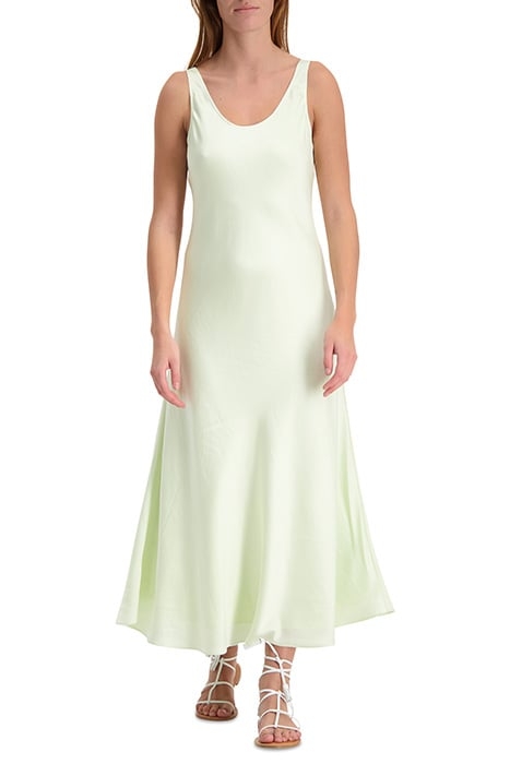 LONG SATIN SLIP DRESS PALE LIME 1