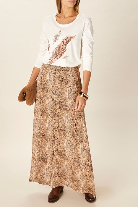 FULL BUTTONED SKIRT BROWN 4