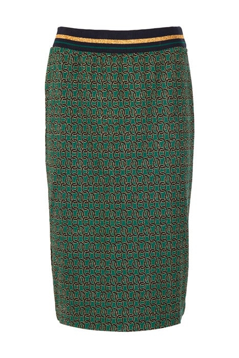 SKIRT LUREX JACQUARD GREEN 1