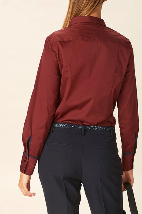 BASIC SHIRT PIPING DETAIL BROWN 3