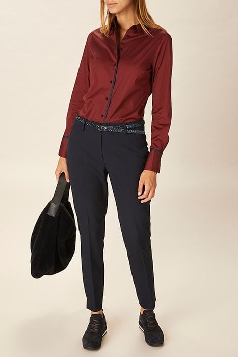 BASIC SHIRT PIPING DETAIL BROWN 4