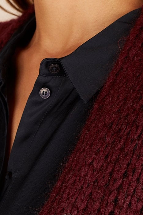 LOOSE CARDI STRIPED LS RED 6