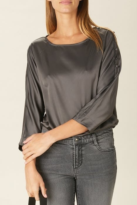 BOAT NECK POPOVER SHIRT GREY OX 2