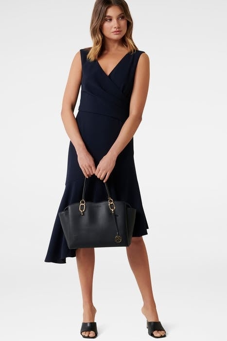 CYNTHIA DRAPED DRESS NAVY 1