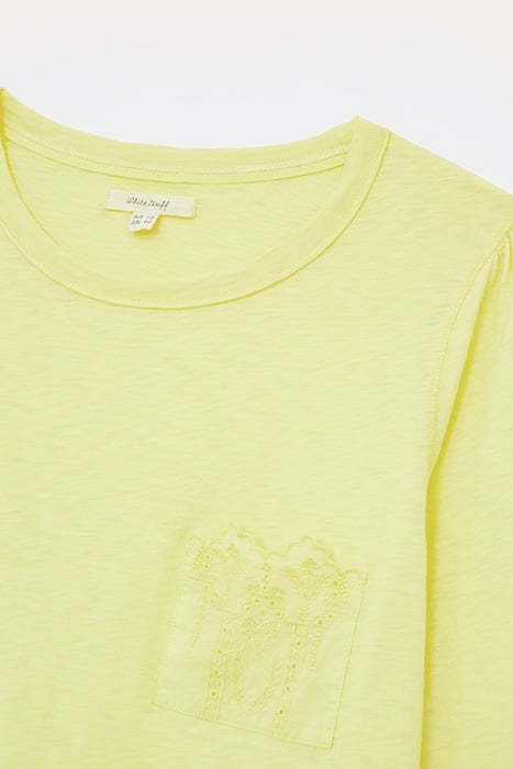 CROCHET POCKET TEE LIGHT YELLOW 6