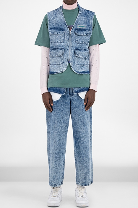 BLUE DENIM ACID WASH GAFISH VEST 2