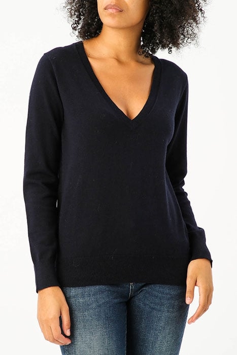 BASIC V-NECK SWEAT LS BLUE 1
