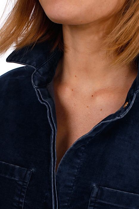 VELOURS SHIRT WITH CHESTPOCKET BLUE 6