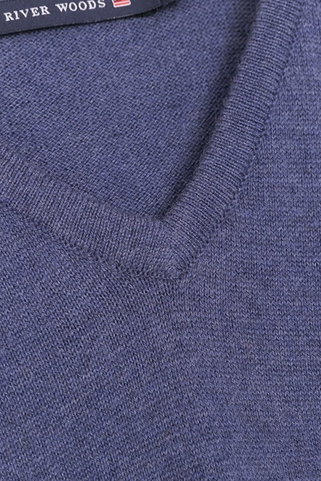 V-NECK PONCHO BLUE 4