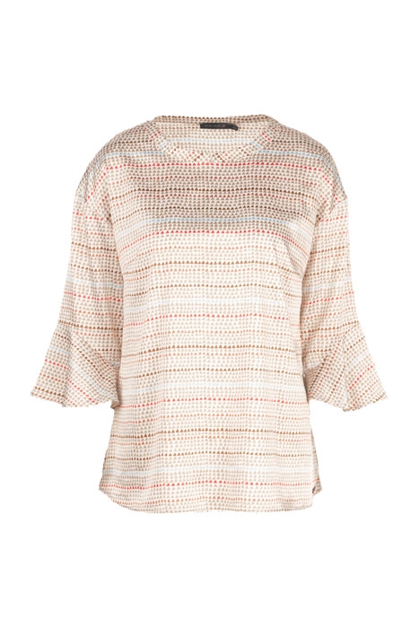 PR SHIRT MOCKNECKCOL FLARED SL BROWN 1