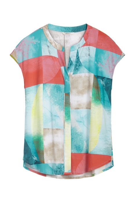 BLOUSE WOVEN SLEEVELESS BLUE TURQUOISE 1