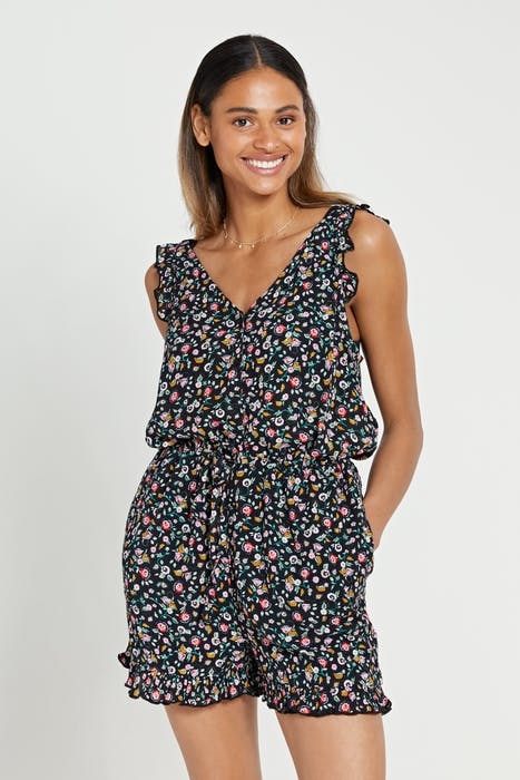 ARUBA RUFFLE JUMPSUIT BLACK 1