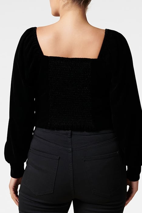 HAZEL CURVE VELVET JOSEPHINE TOP BLACK 3